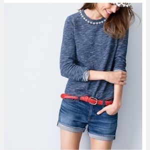 J. Crew Marled Gem Sweatshirt Sweater Jewel Medium